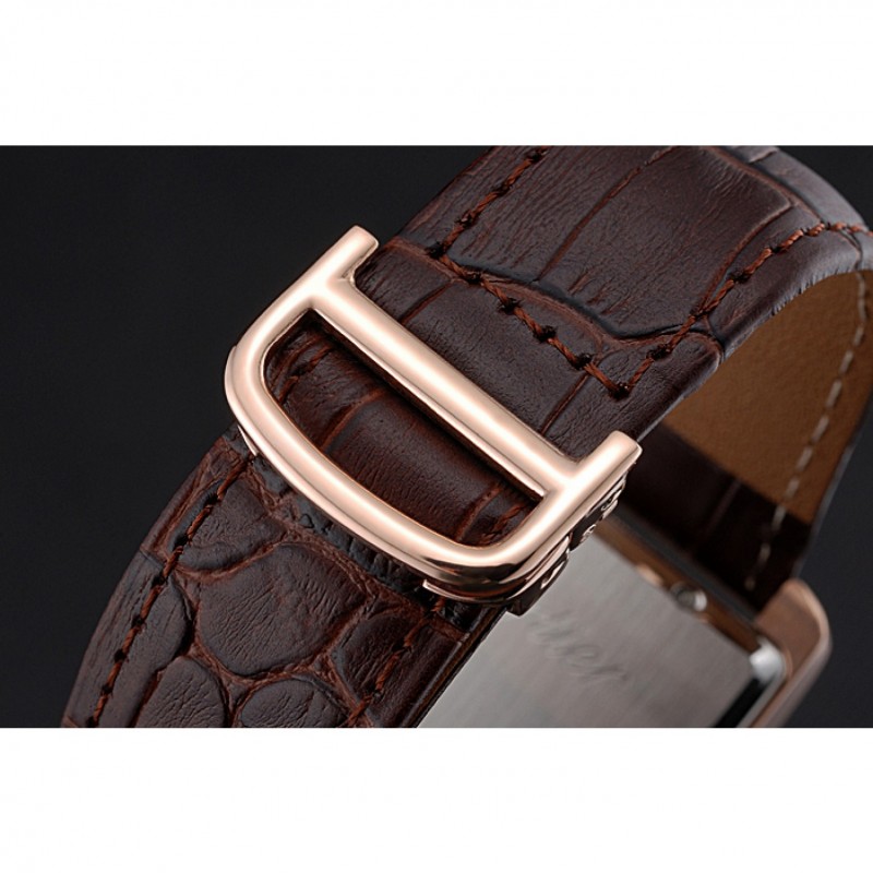 Cartier Tank MC White Dial Gold Case Brown Leather Strap 622578-8