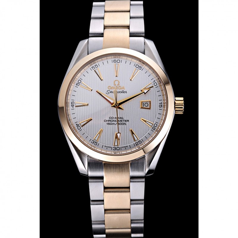 High End Replica Watches Omega Seamaster White Dial Two Tone 622167-1