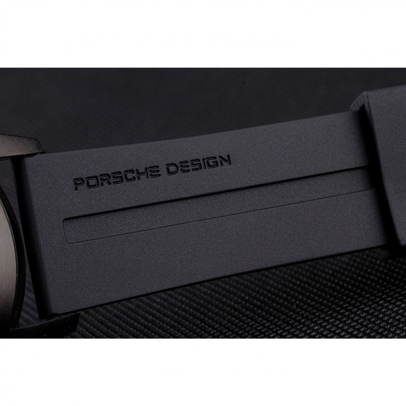 AAA Porsche Design Indicator Black Dial Gold Numerals Black PVD Case Black Rubber Strap-6