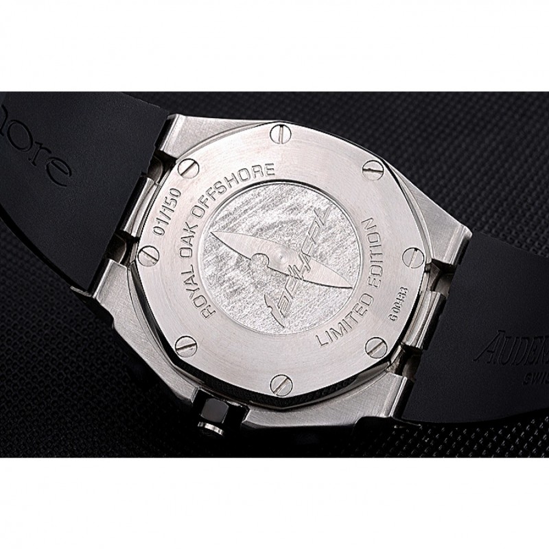 Swiss Audemars Piguet Royal Oak Chronometer Black Dial Diamond Bezel Stainless Steel Case Black Rubber Strap 622867-8