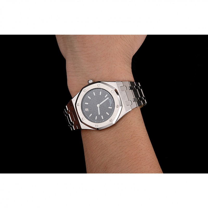 SS Replica Watches Audemars Piguet Royal Oak Fondation Black Dial Stainless Steel Case And Bracelet-8