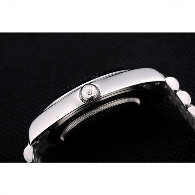 Rolex DayDate Stainless Steel Ribbed Bezel Silver Dial 41976-7