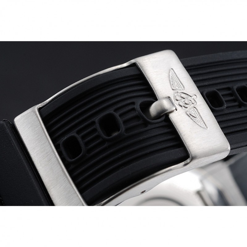 Breitling Chronomat Rose-Gold Highlight Ribbed Black Rubber Strap White Dial-7