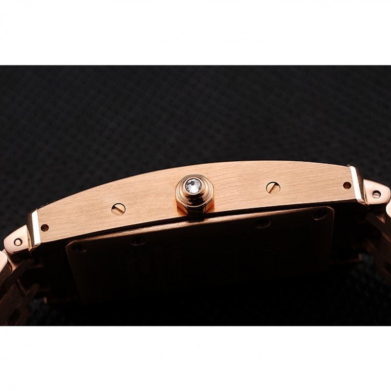 Cartier Tank Americaine White Dial Diamond Bezel Rose Gold Case And Bracelet 1453779-8