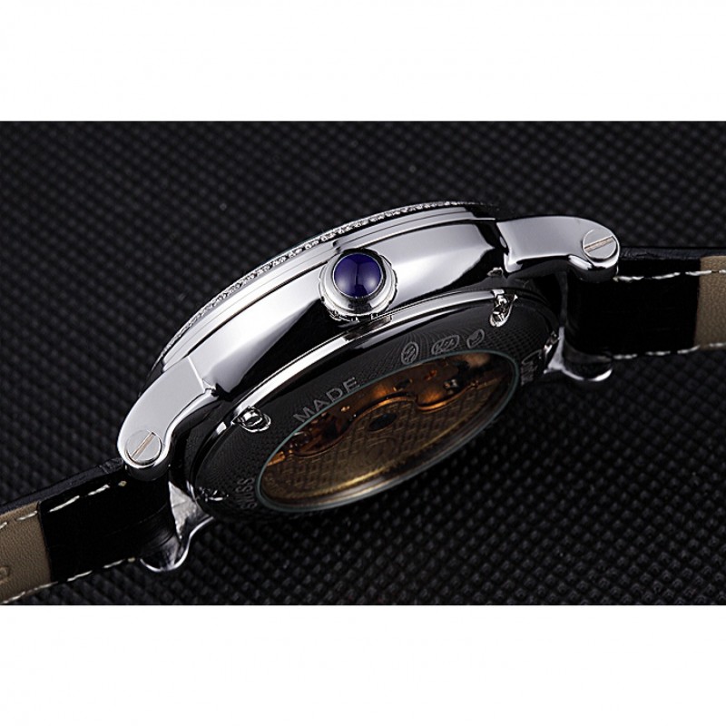High End Replica Watches Cartier Rotonde Flying Tourbillon Diamonds White Dial 621954-8