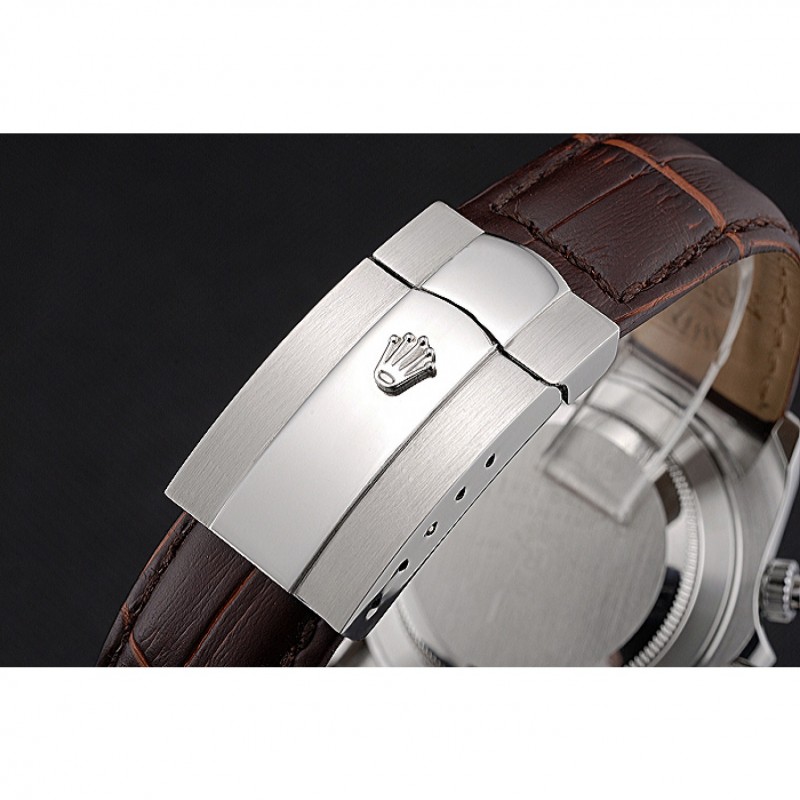 Rolex Cosmograph Daytona Stainless Steel Case Grey Racing Dial Leather Bracelet 622632-4
