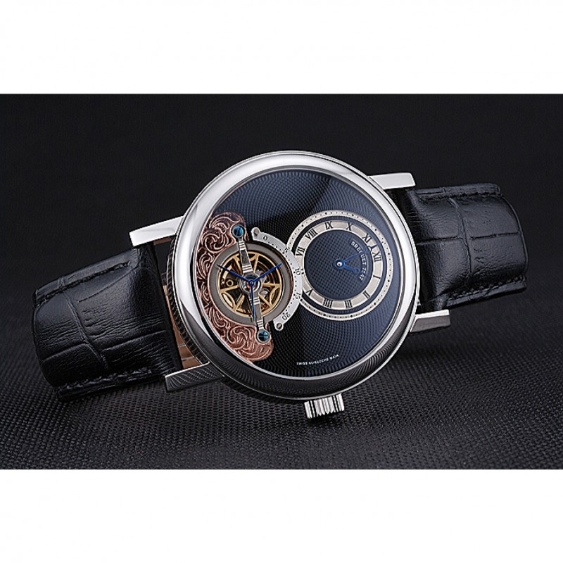 Breguet Classique Grande Complication Tourbillon Silver Case Black Dial Black Leather Strap 622212-3