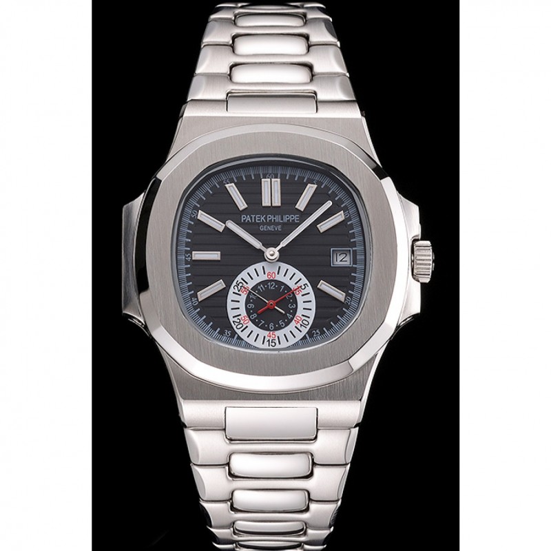 Patek Philippe Nautilus Black Dial Stainless Steel Case And Bracelet-1