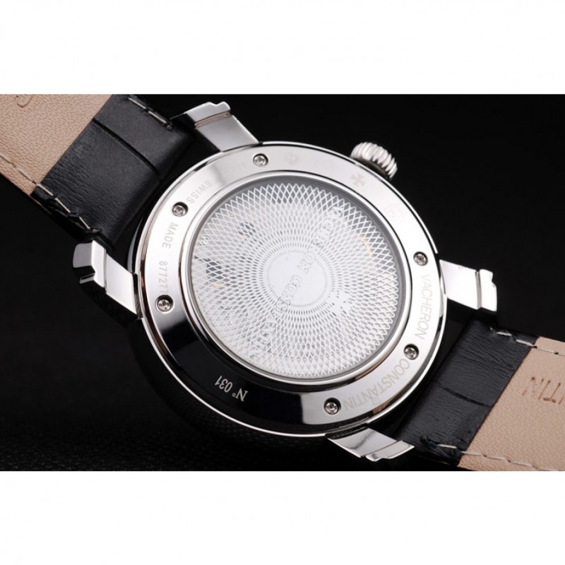 Vacheron Constantin Malte Power Reserve White Dial Stainless Steel Case Black Leather Bracelet-8