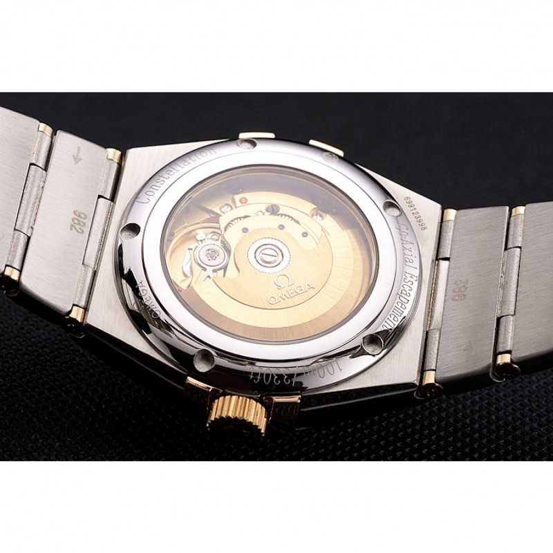 Swiss Omega Constellation White Dial Stainless Steel Case Gold Bezel Two Tone Bracelet-7