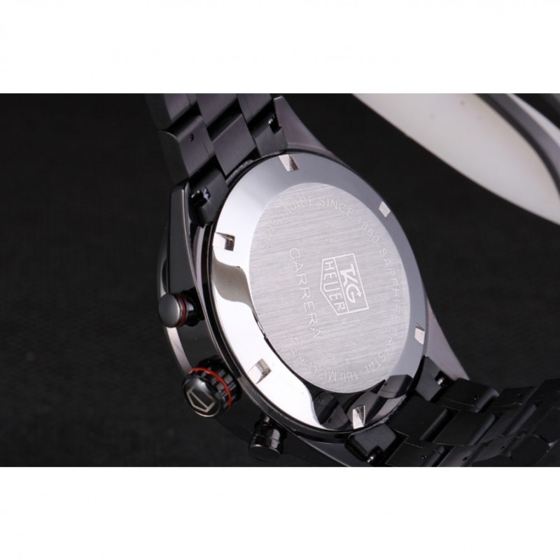 AAA Replica Watches Tag Heuer Carrera Ion Plated Stainless Steel Bracelet White Dial 801444-7