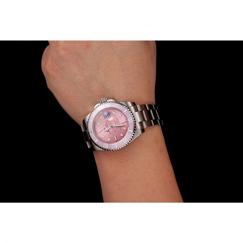 Swiss Rolex Submariner Pink Dial Pink Bezel Stainless Steel Bracelet 1453980-8