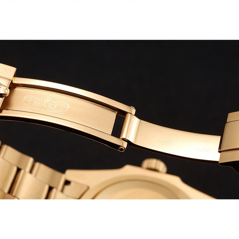 Swiss Rolex GMT Master II Gold Dial Black Bezel Gold Case And Bracelet 1453749-6