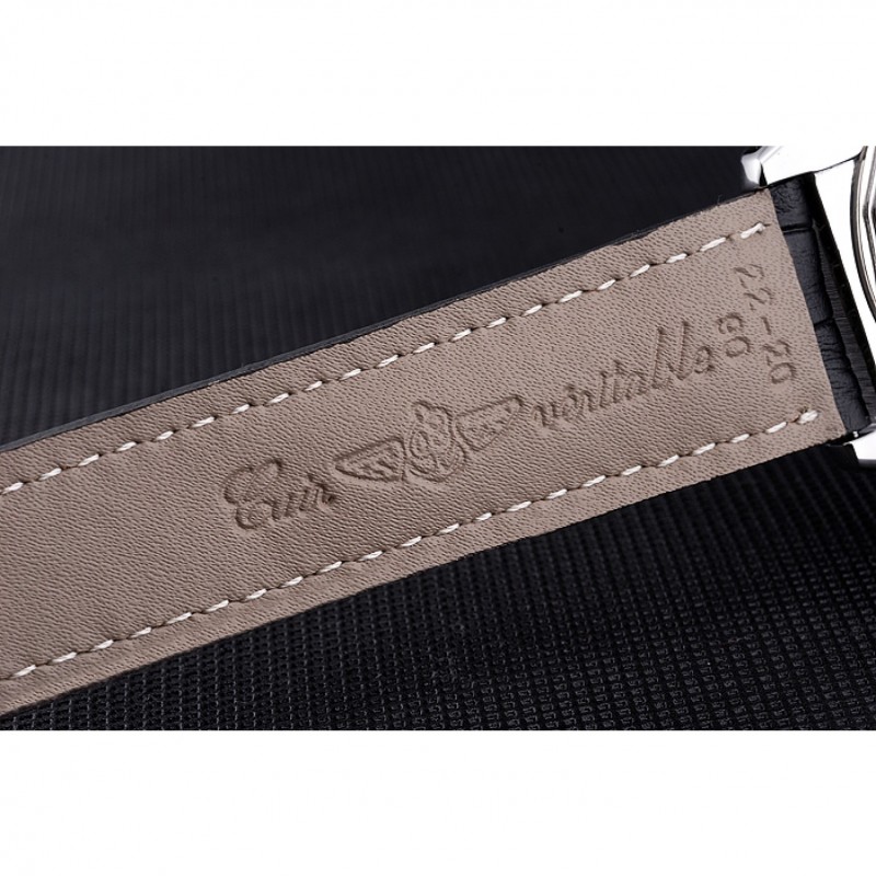 Breitling Chronomat 13 Stainless Steel Case Black Dial Black Leather Bracelet 622237-7