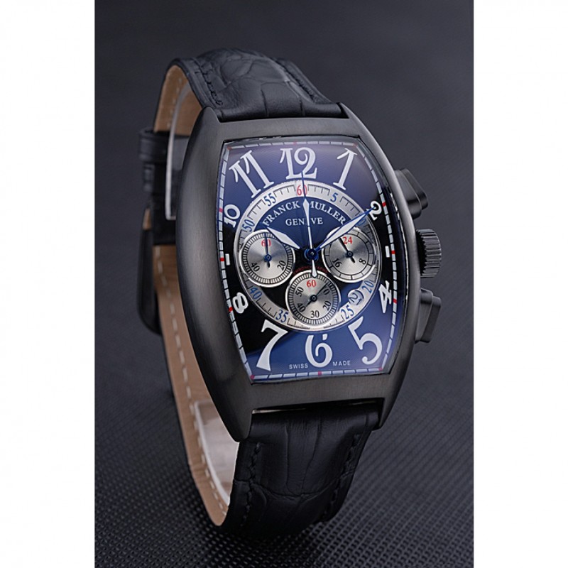Franck Muller Casablanca White Dial Numbers Black Croco Strap 80303-1