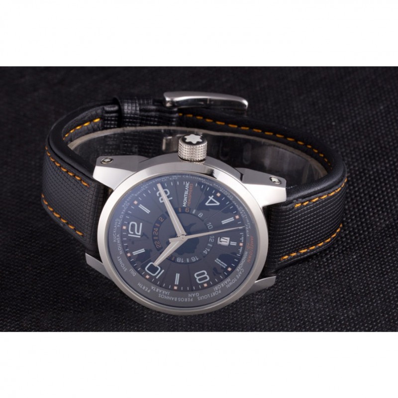 High End Replica Watches Montblanc Timewalker Hemispheres Leather Strap 621625-4