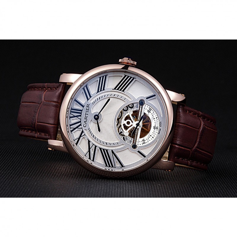 Cheap Cartier Rotonde Flying Tourbillon White Dial 621940-4