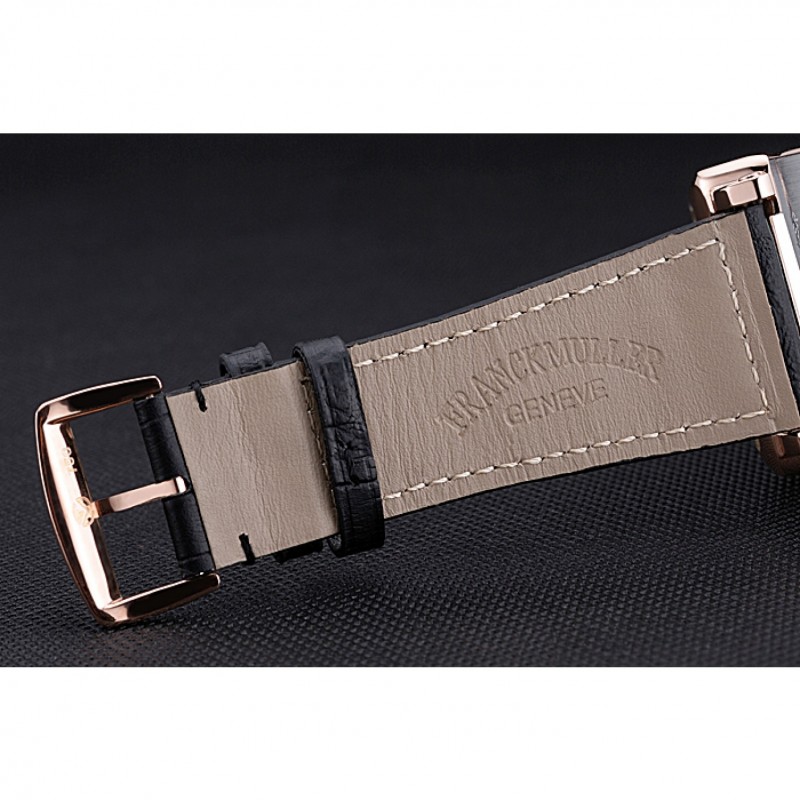 AAA Replica Watches Franck Muller Master Square White Dial Gold Case Black Leather Band 622354-5