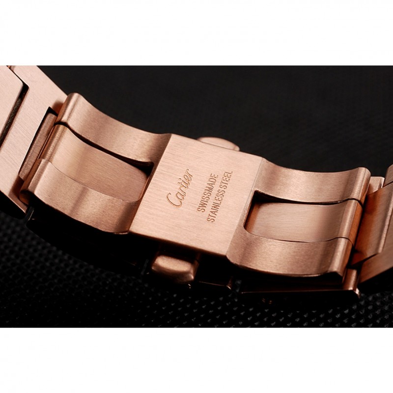 Swiss Cartier Ballon Bleu 46 MM Diamond Dial Rose Gold Bracelet 1453882-5
