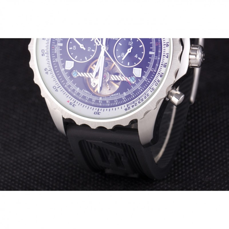 Cheap Replica Watches Breitling Navitimer Rubber Strap Black Dial-7
