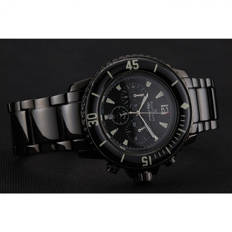 Blancpain Fifty Fathoms Flyback Chronograph Black Dial Black PVD Coated Case And Bracelet 1453770-4