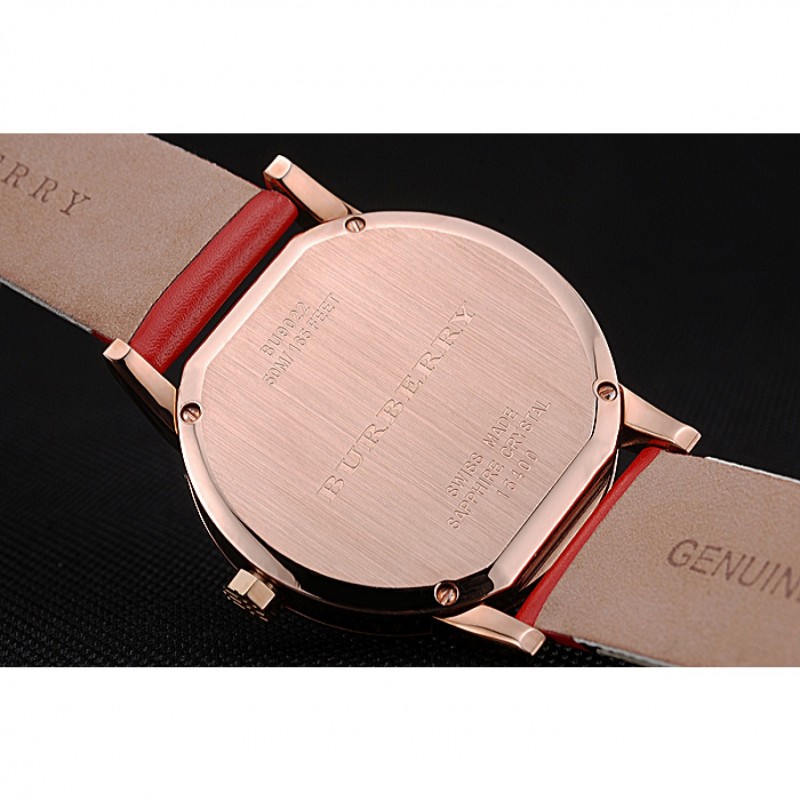 Burberry The City Classic Silver Dial Red Bracelet 622567-6