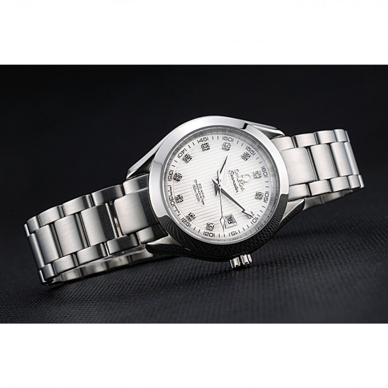 AAA Omega Seamaster Aqua Terra White Dial Diamond Numerals Stainless Steel Bracelet 622444-3