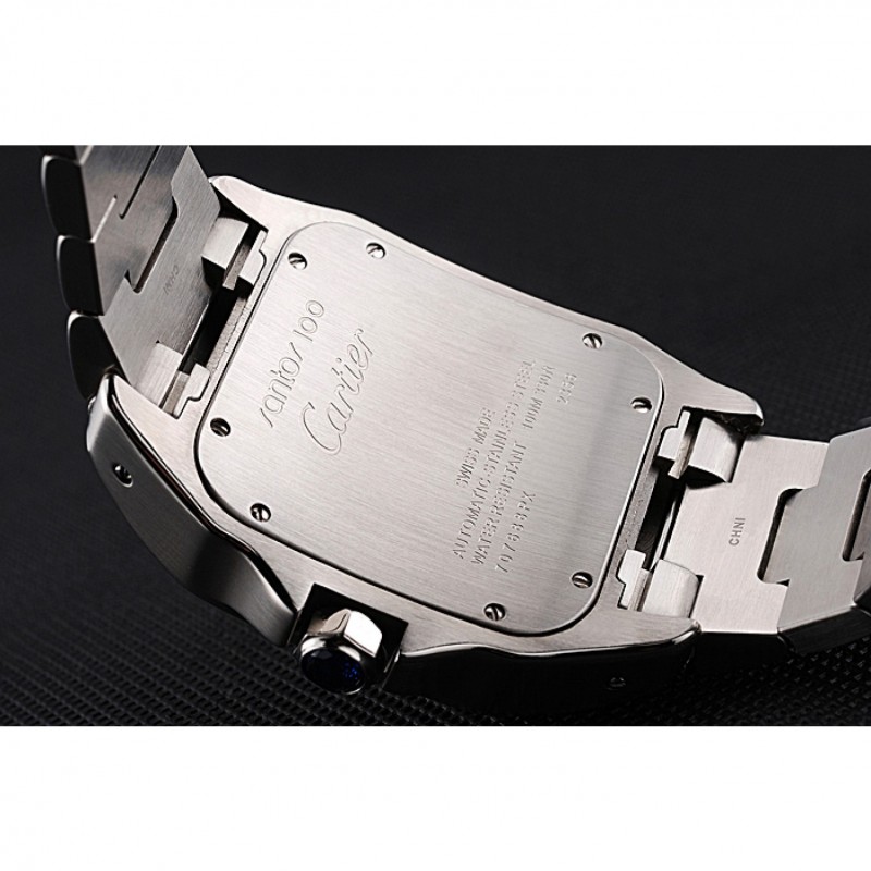 Swiss Cartier Santos De Cartier Galbee Yellow Gold and Steel Case Steel Bracelet 622643-7