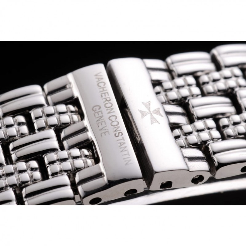 Vacheron Constantin Patrimony Traditionnelle White Dial Diamond Numerals Stainless Steel Bracelet-7