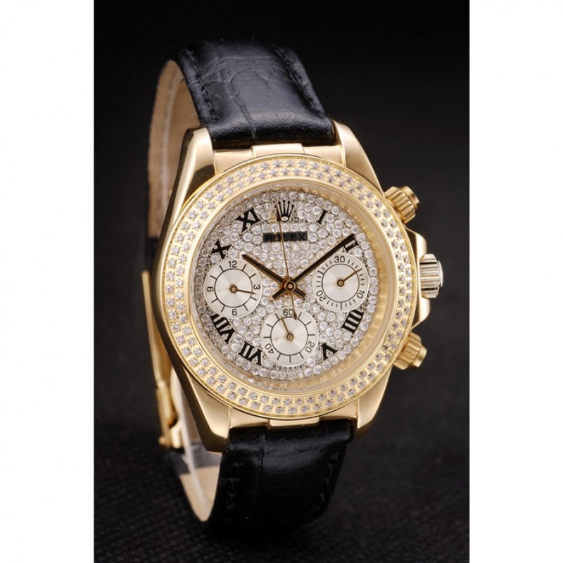 Rolex Daytona Lady Gold Case Crystal Studded Bezel Crystal Studded Dial 98238-2