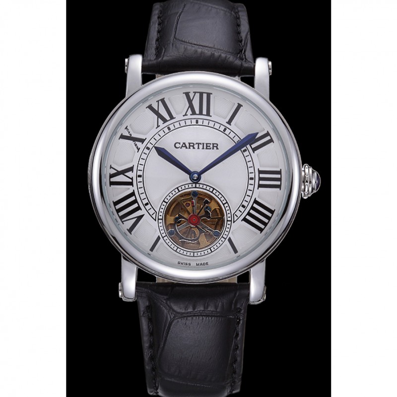 Best Cartier Rotonde Flying Tourbillon White Dial 621956-1