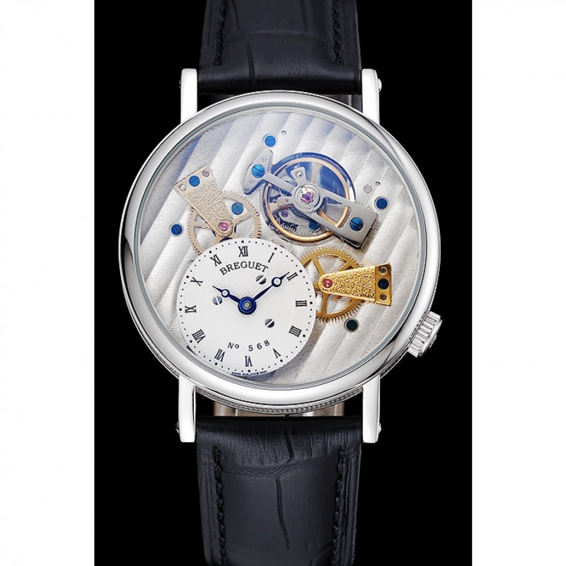 Breguet Tradition Grande Complication Silver Case Black Leather Bag 1454033-1