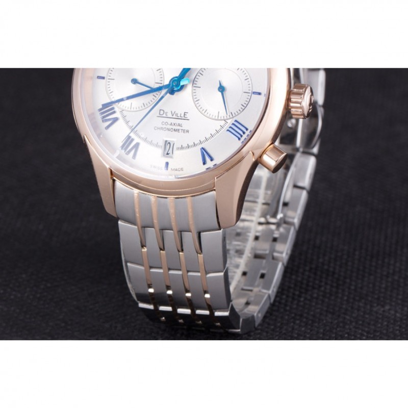 Omega DeVille Two Tone Links White Dial om240 621564-6
