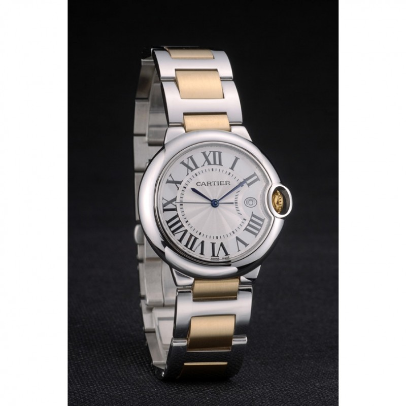 Cartier Ballon Bleu 38mm White Dial Stainless Steel Case Two Tone Gold Bracelet-2