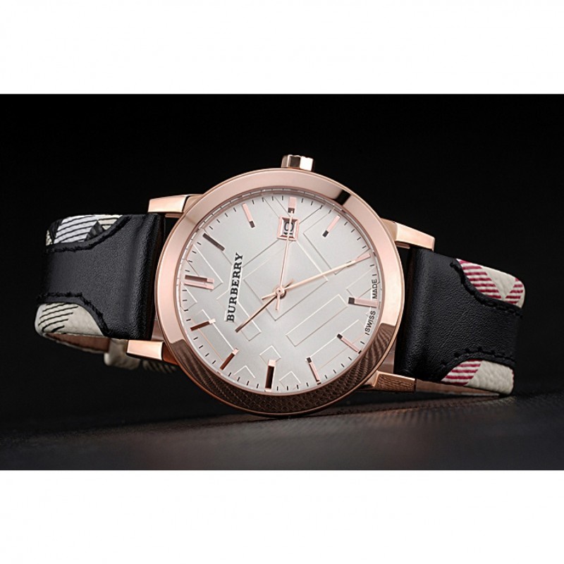 Burberry The City Classic Silver Dial Black Bracelet 622565-4