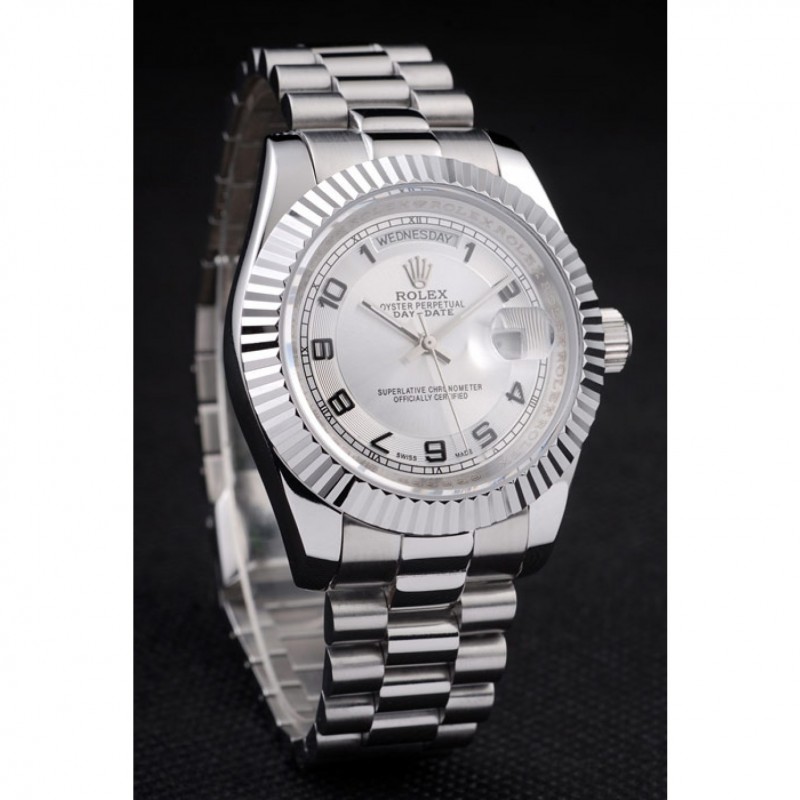 Rolex Day-Date Polished Stainless Steel White Dial-2