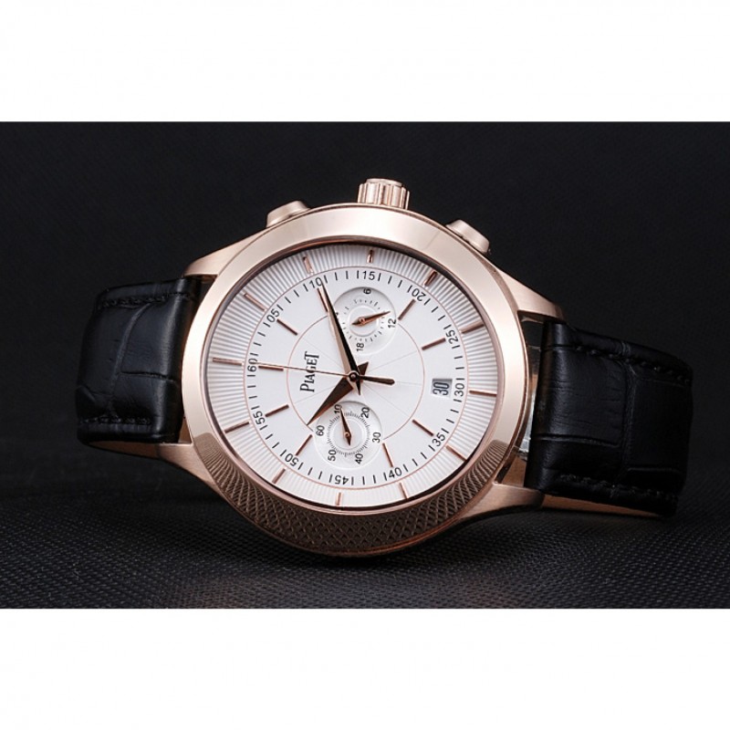 Piaget Gouverneur Chronograph Rose Gold White Dial 621980-4