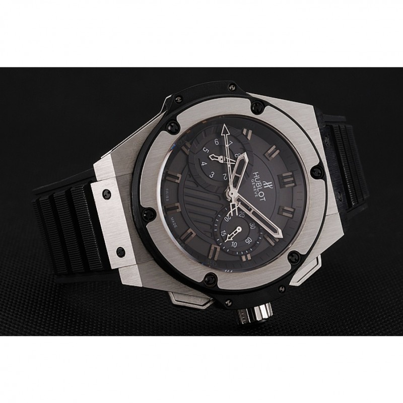 Swiss Hublot King Power Stainless Steel with Rubber Band shb11 621404-3