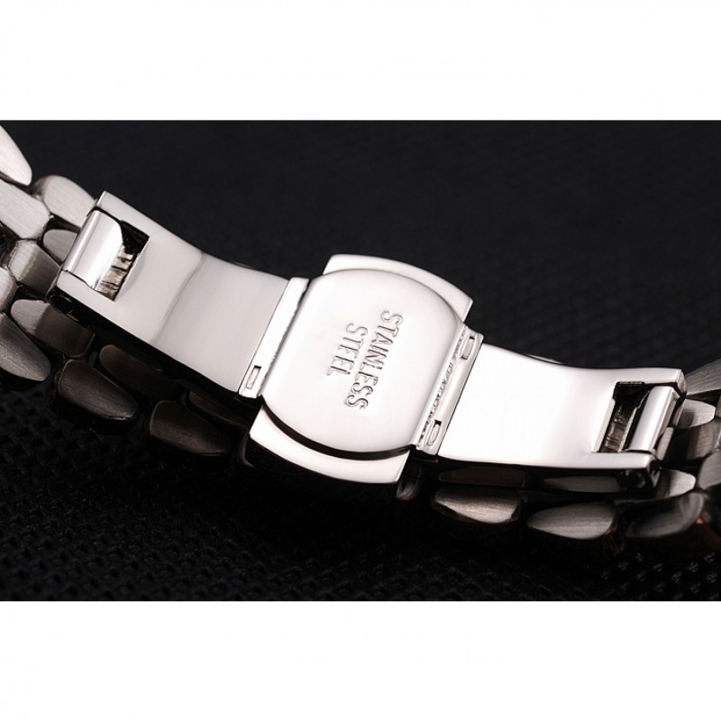 SS Replica Watches Omega De Ville Prestige No Date Dark Grey Dial With Diamonds Stainless Steel Case And Bracelet-6