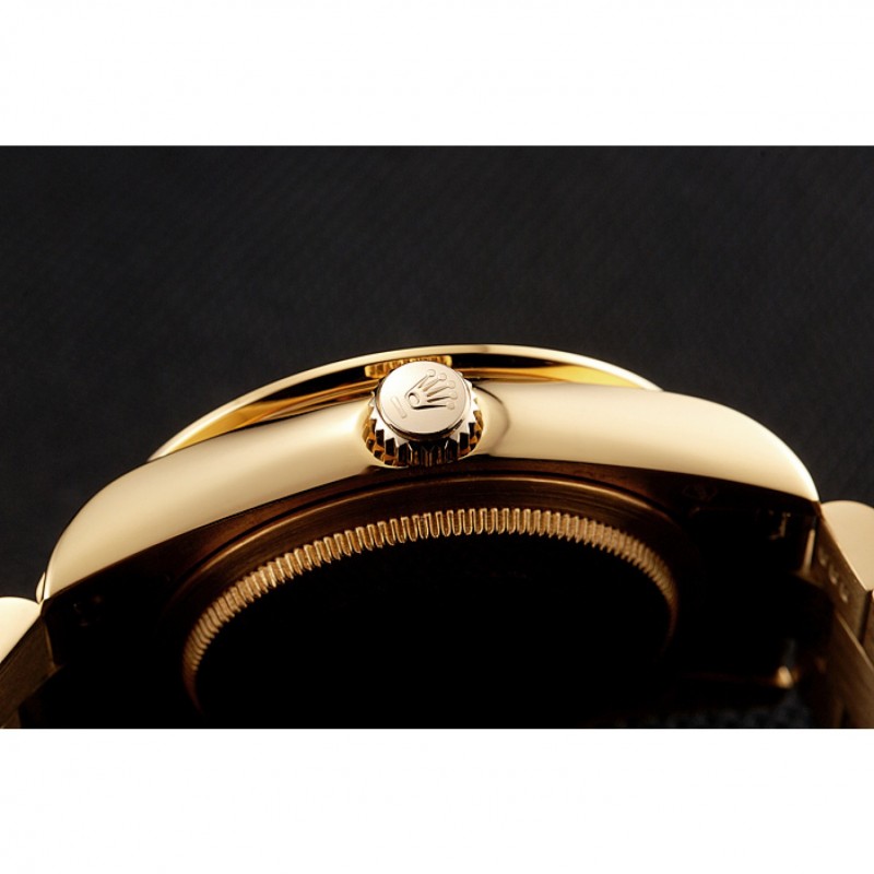 Swiss Rolex Datejust Champagne Dial Diamond Bezel Gold Bracelet 1454097-8