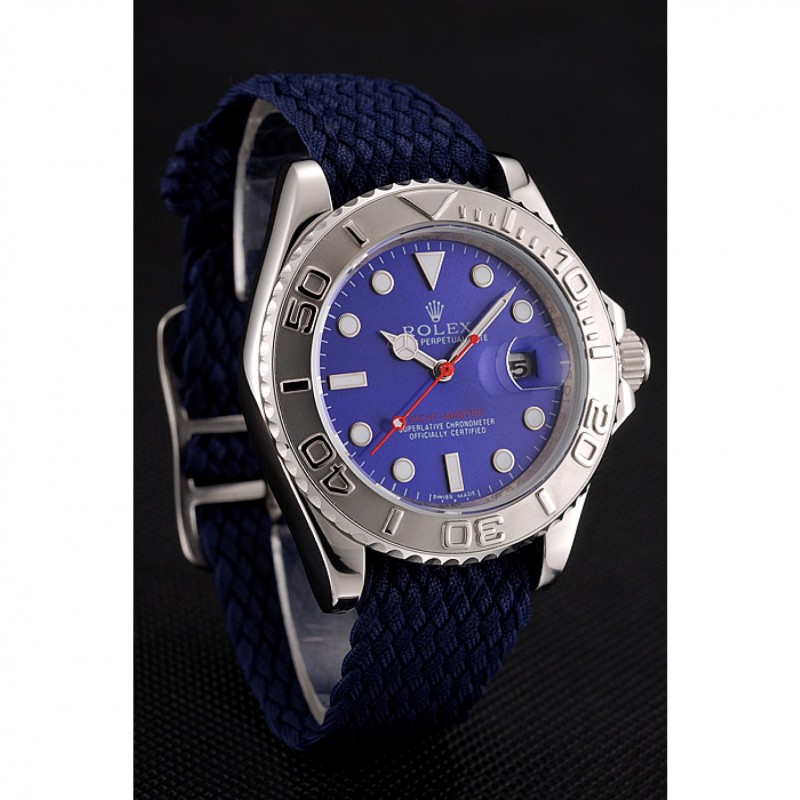 Rolex Yacht Master Blue Dial Blue Fabric Bracelet 1453868-1