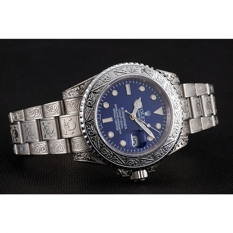 High End Replica Watches Swiss Rolex Submariner Skull Limited Edition Blue Dial White Case And Bracelet 1454094-4