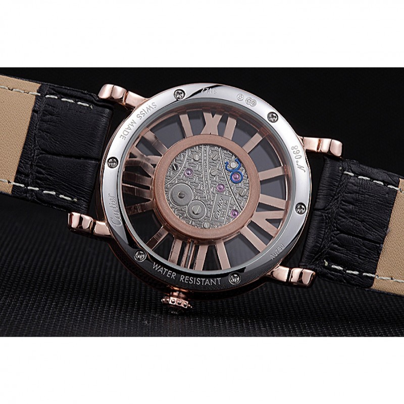 Luxury Cartier Rotonde Skeleton Flying Tourbillon Black 621966-6