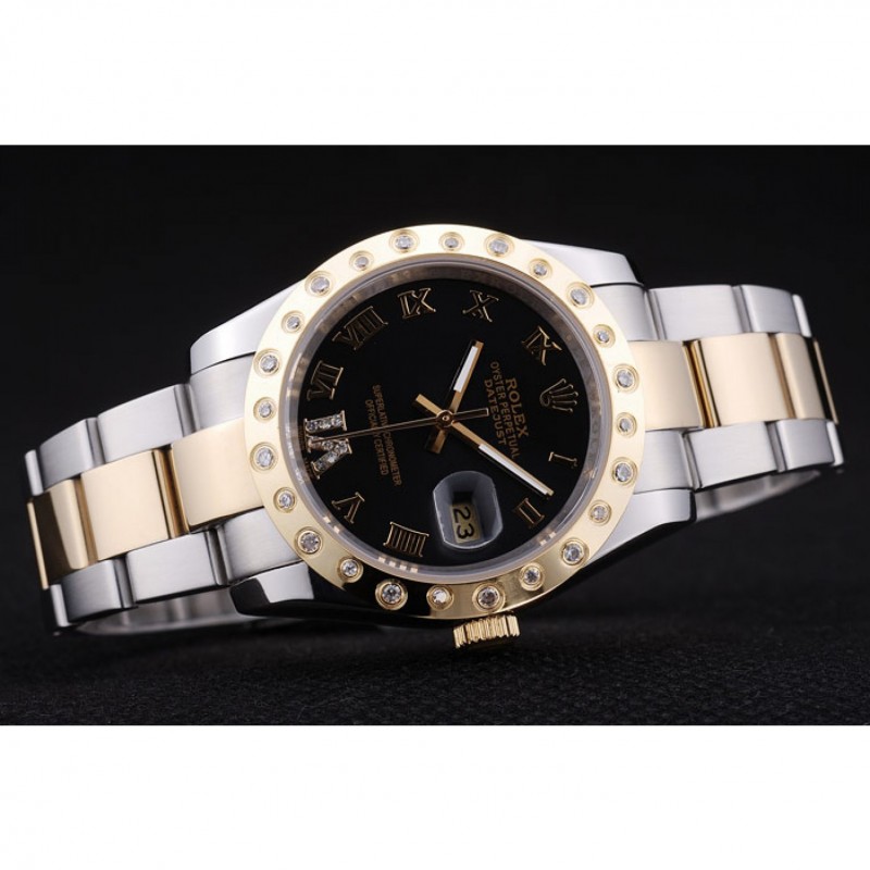 Rolex Datejust Diamond Bezel Black Dial 7463-3