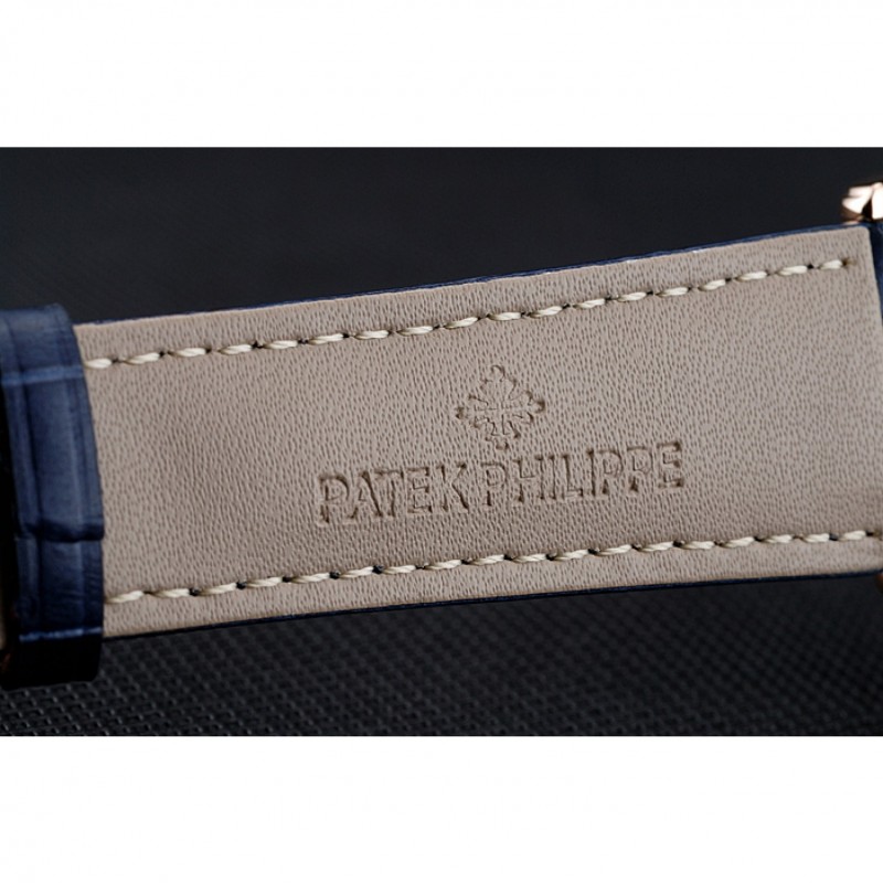 Patek Philippe Calatrava White Dial Blue Roman Numerals Gold Case Blue Leather Bracelet 1454056-6