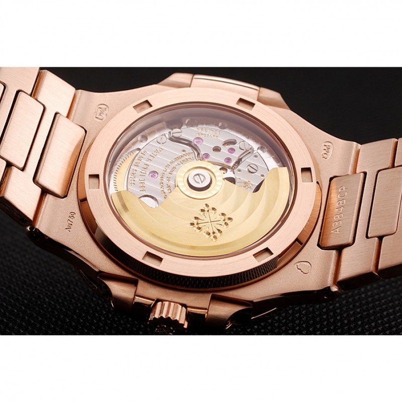 Swiss Patek Philippe Nautilus Dark Brown Dial Stainless Steel Bracelet 1453949-6