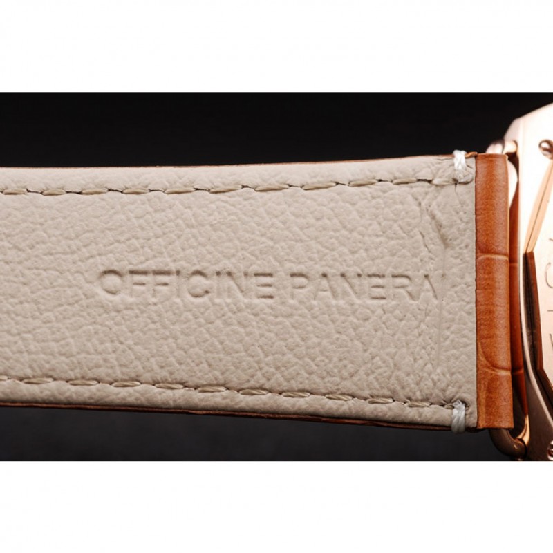 High End Replica Watches Panerai Radiomir Rose Gold Case Black Dial Brown Leather Strap 98137-7