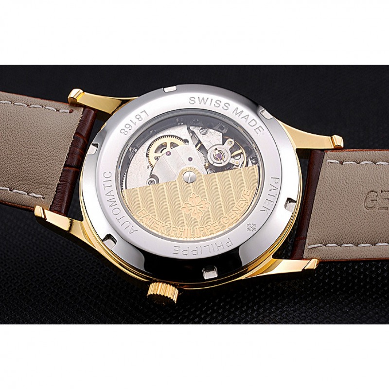 Patek Philippe Calatrava White Dial Gold Case Brown Leather Strap 622844-8