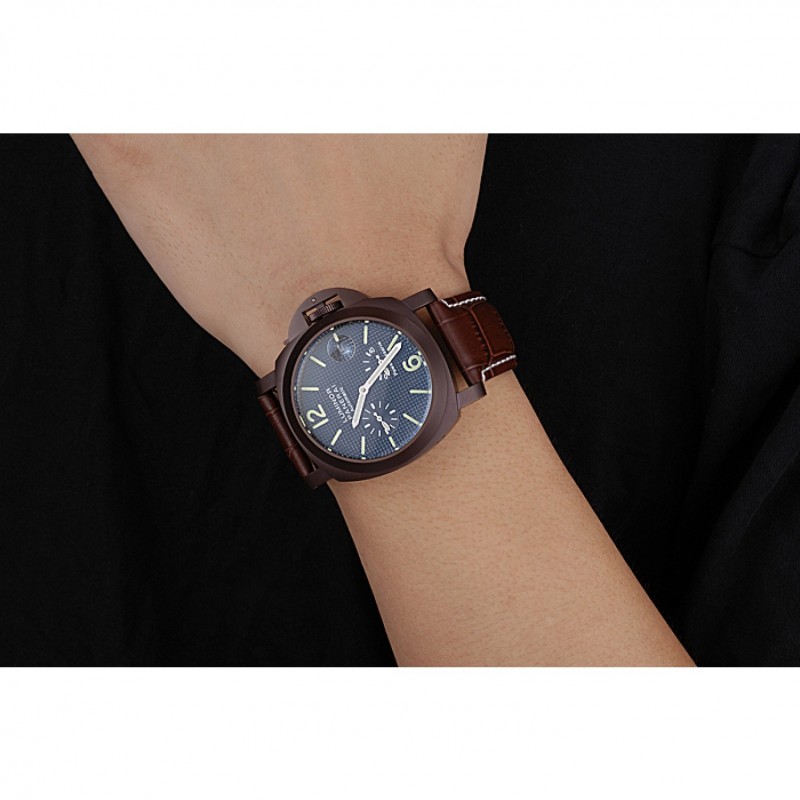 Panerai Luminor Brown Leather Strap Black Dial 80165-7