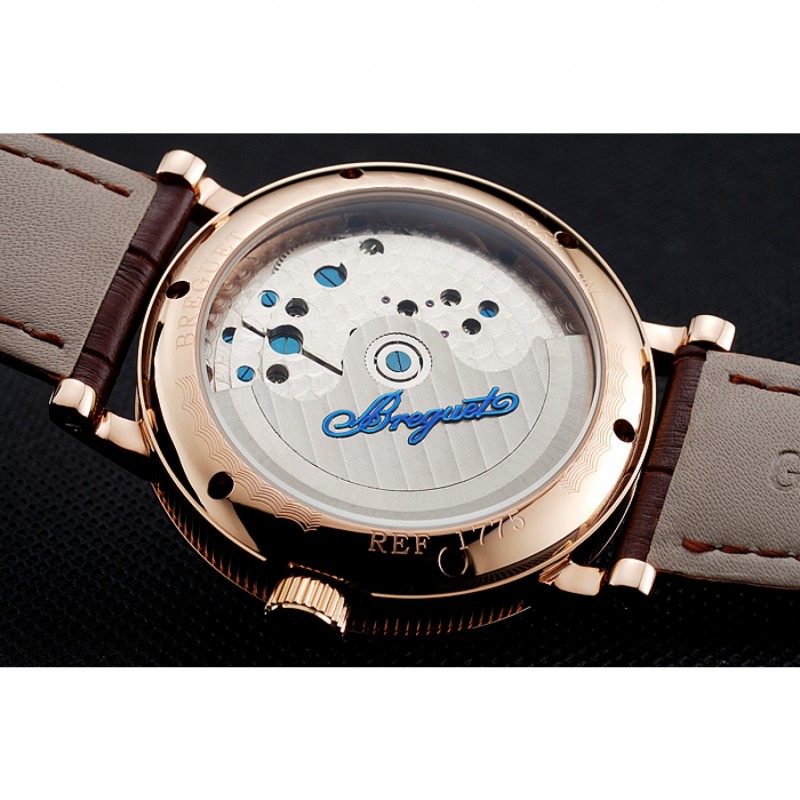 Breguet Tradition Grey Dial Gold Case Brown Leather Bracelet 1454031-7